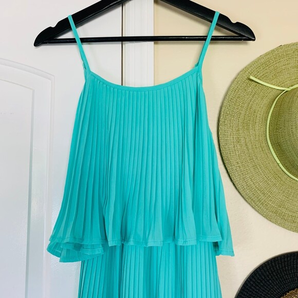 Lulus As You Swish Pleated Mint Green/Teal Dress | Size: Medium - Picture 3 of 11